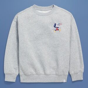 Old Navy Light Gray Crewneck Sweatshirt with Mickey Graphic